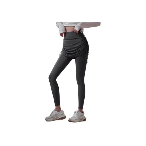 Lan Pattern Спортивные брюки Женские Темно-серый