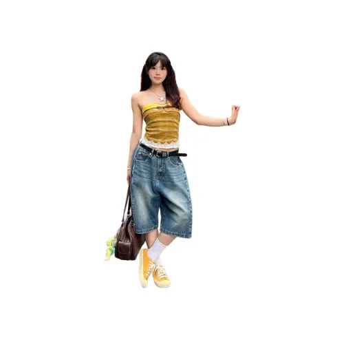 AN Синий Женские Джинсовые Шорты