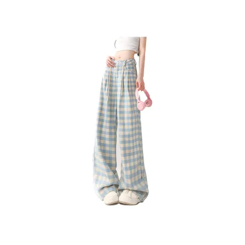ZIRANSE Повседневные брюки Женские Сине-белая клетка