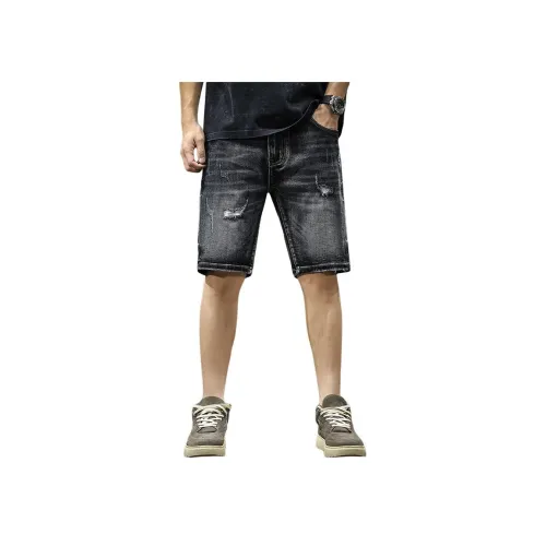 QIANJINNIU Черные Мужские Джинсовые Шорты