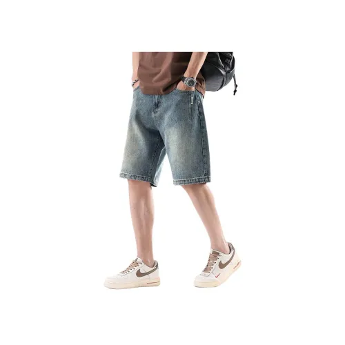 Мед Синий Шорты Унисекс Джинсовые шорты