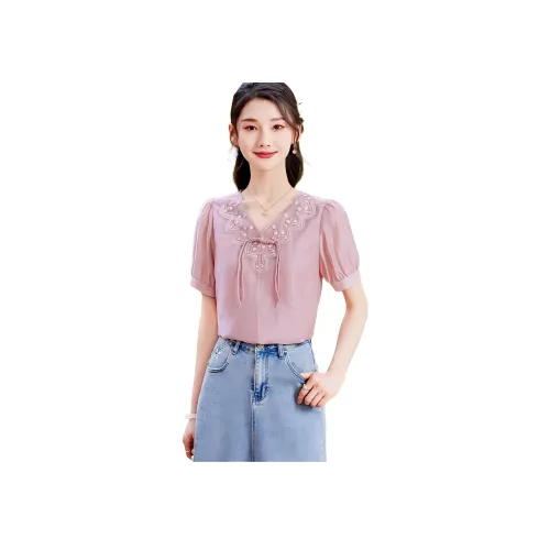 Like The Age Of Water Лето Рубашка Стандартная Женская Розовая