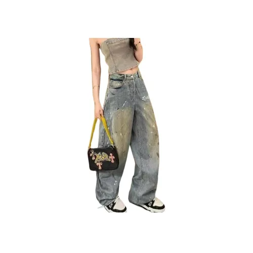 SINKACME Синий Граффити Унисекс Джинсы