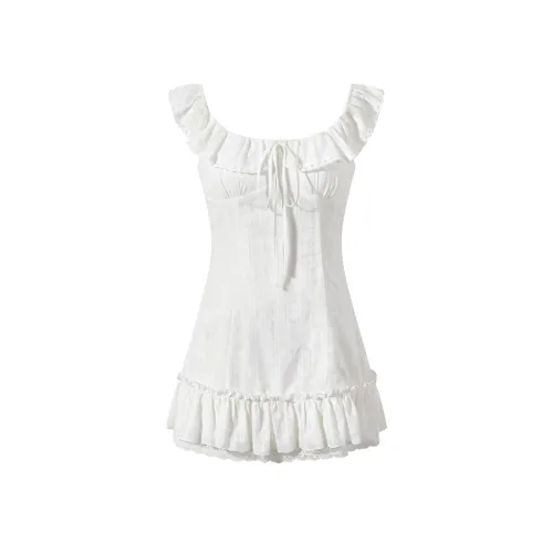 AFGGD Белый Женские Платья без рукавов