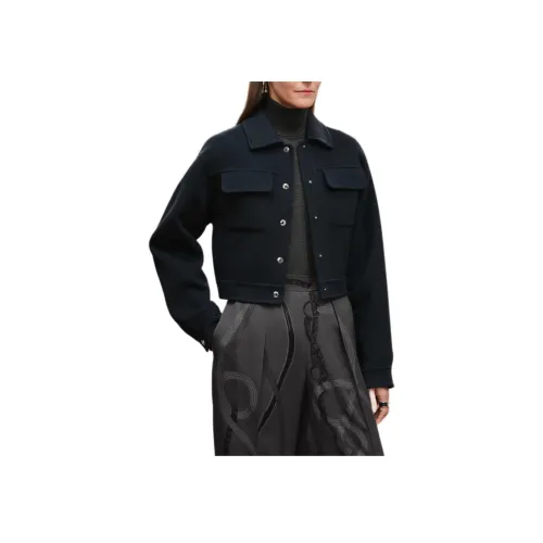 HERMES FW25 Куртки и пальто Женские Синий Черный