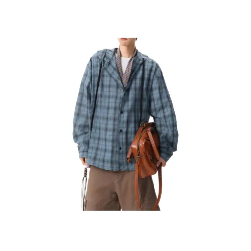 DUATOGE Blue Men's Shirts DUATOGE Синий Мужские Рубашки