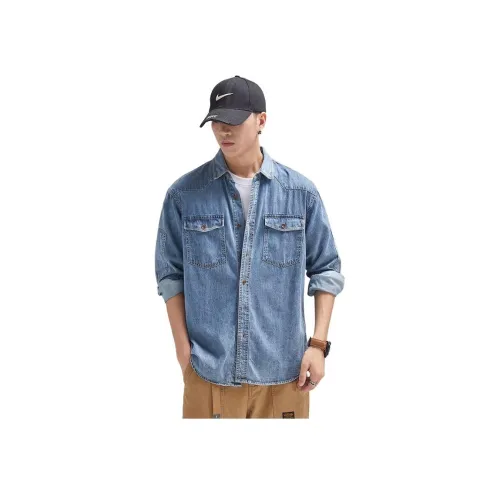 MR.MUDI Синий Унисекс Рубашки