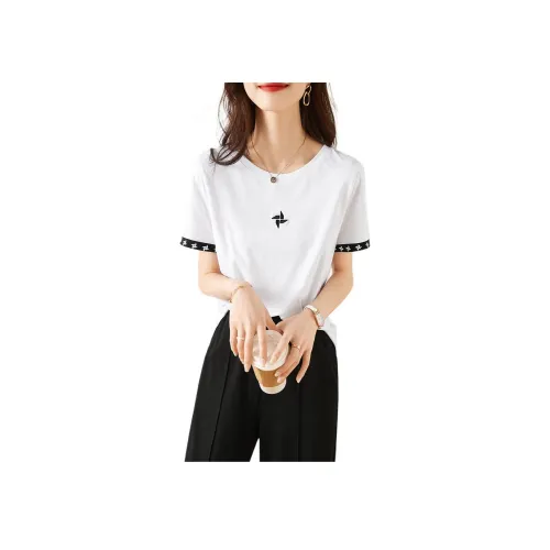 Mo Han Yi Mei Повседневный Комплект Женская Одежда Набор Белая Рубашка + Черные Штаны