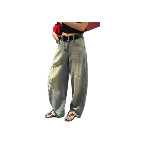 SIXUSICHOU Светло-синие Женские Джинсы