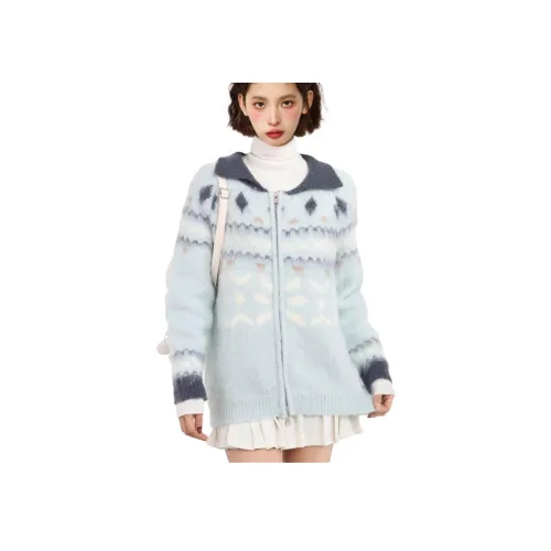 9c collective Синий Кардиган Женские Трикотаж
