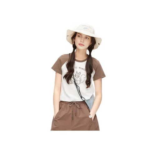 ZIHAN T-рубашка Женская Холодный Кофейный Коричневый