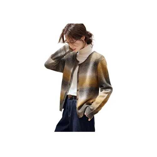 MOHANYIMEI Кофейный Градиент Женский Свитер