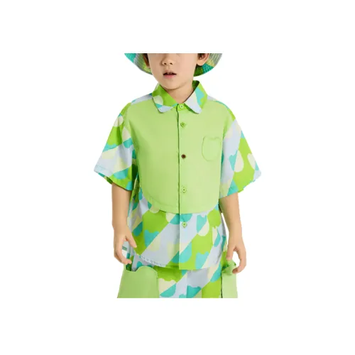 Woobaby SS25 Детский топ Летний для детей 3-7 лет Зеленые тона