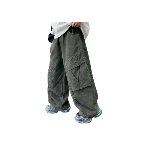 YUGUOGUO Армия Зеленый Школьный возраст Карго Брюки