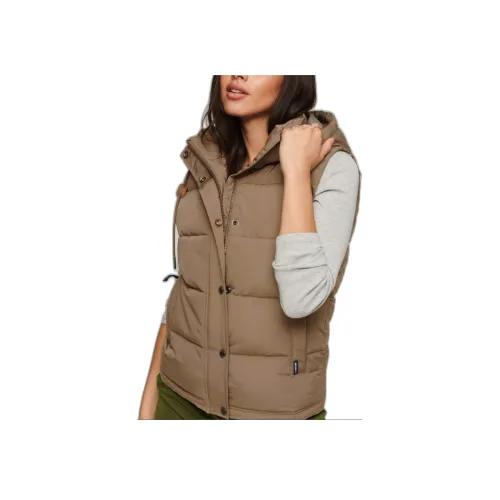 SUPERDRY Жилет Женский Светло-Коричневый