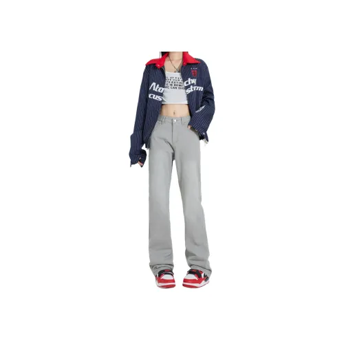 Wen Shan Джинсы Унисекс Дымчатый Серый