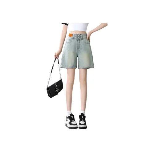 BALENO Джинсовые шорты Женские Светло-зеленые