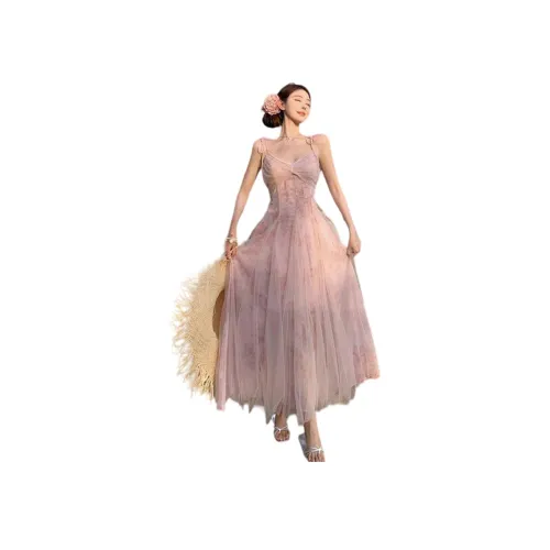 GRAYISMOON Розовый Женские Слип-платья