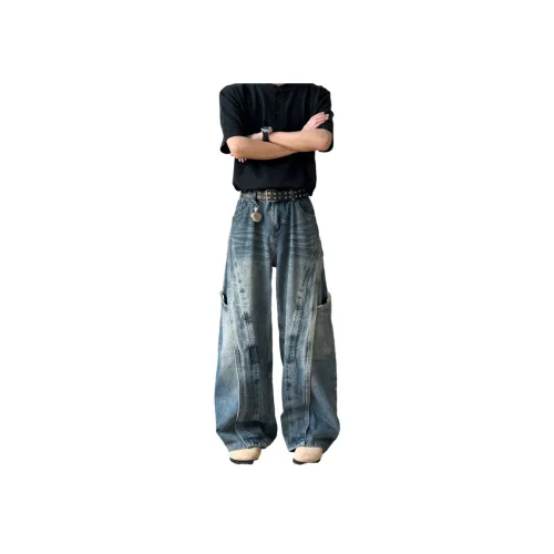 IXXAT Винтажные синие унисекс джинсы