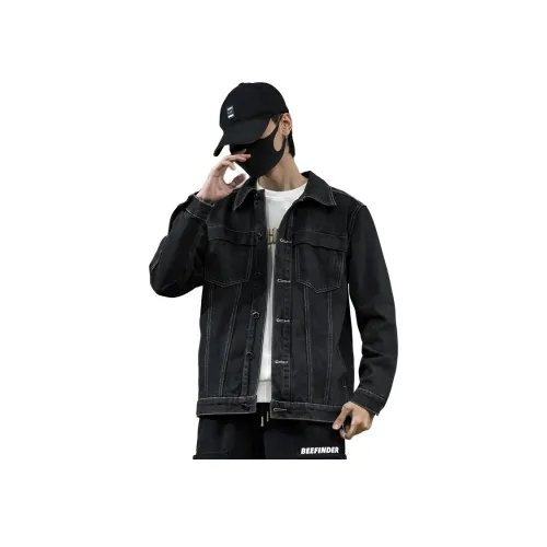 TAIZILONG Черный Мужской Джинсовый Куртка