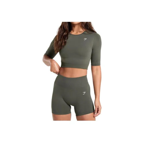GYMSHARK Зеленый Женские Короткие Топы
