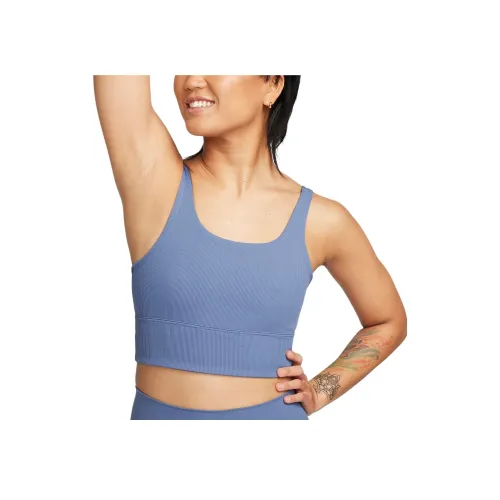 nike Zenvy Rib Light Support Non-Insulated Спортивное белье Женское Scatter Синий