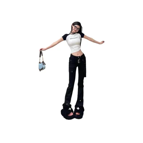 MUCCHIC Черные Женские Джинсы