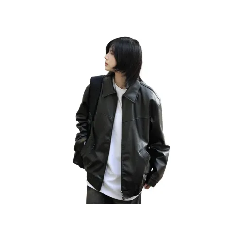 SAGP Черный Унисекс Кожаные куртки