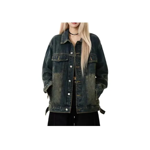 GANGZAI Синий Унисекс Джинсовые куртки