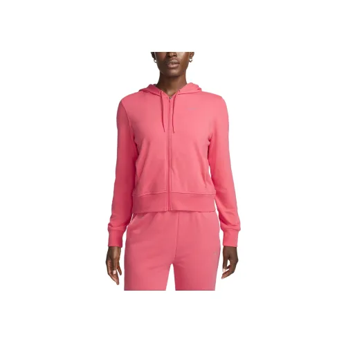 nike Dri Fit One Full Zip French Terry Толстовка Женская Китайская Астра Черная