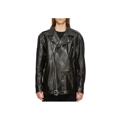 RICK OWENS совместный бренд RO FW24 кожаная куртка мужская черная