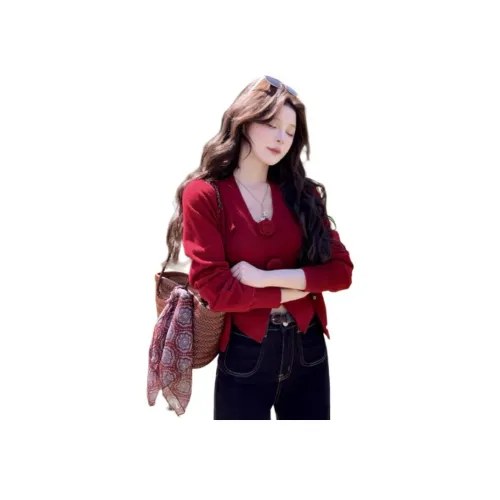 DANCANG Красный Женский Повседневный Костюм