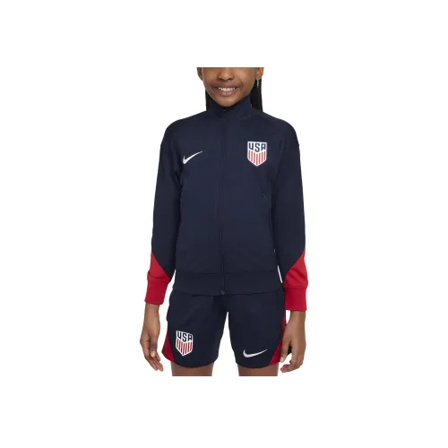 Куртка Nike USA Soccer Team Olympic Series цвет обсидиан спортивный красный белый для подростков
