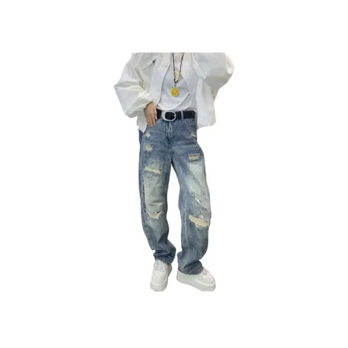 SIXUSICHOU Синие Женские Джинсы