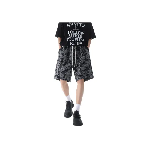 JIARONG Черно-серый цвет унисекс повседневные шорты