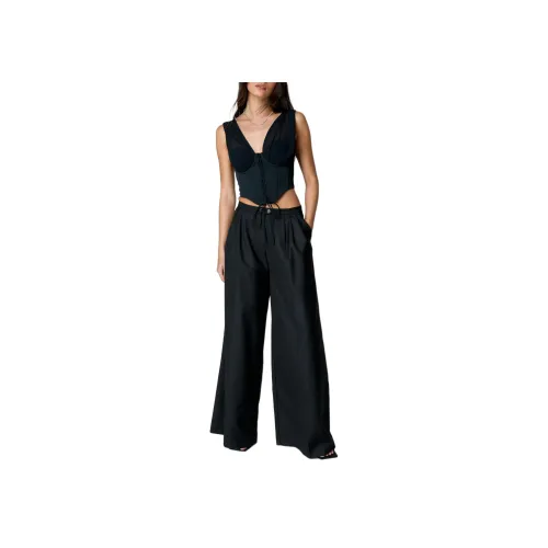 NASTY GAL Премиум Сатин Кружево Вверх Бонед КОРСЕТ Топ КРАП ТОП Женский Черный