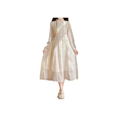 Mu Xiao Xin Длинный рукав Платье Женское