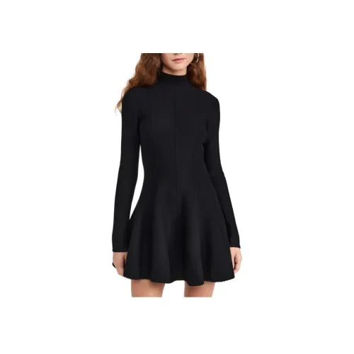 Fleur Du Mal Черные Женские Длинные Платья с Длинными Рукавами