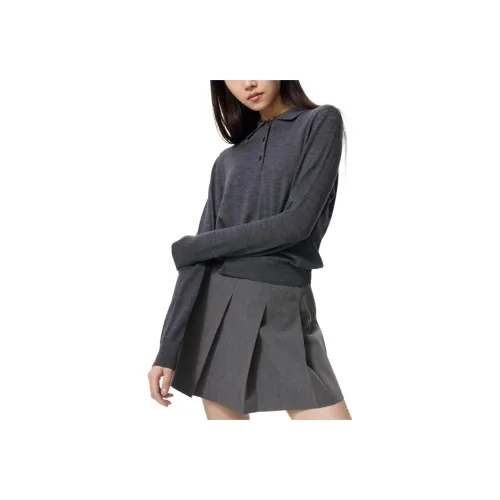 UNIQLO Асфальт Серый Женский Трикотаж