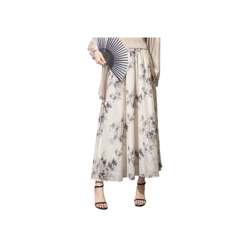 Cypress House Повседневный Длинный Юбка Женские Абрикос Черничный бамбук