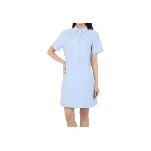 THEORY Короткое платье с короткими рукавами женское синее