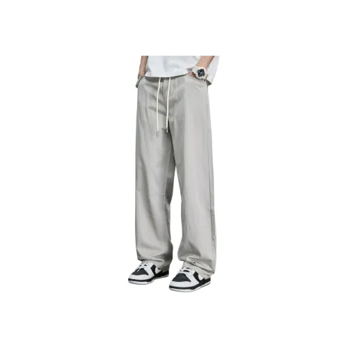 TONGXIANSEN Light Gray Men's Casual Pants TONGXIANSEN Светло-серые мужские повседневные штаны