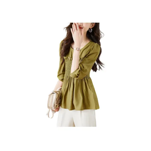 XWI Желтые, зеленые Женские Рубашки