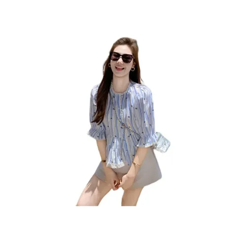 Fish rabbits Барная стойка Синий Женские Рубашки