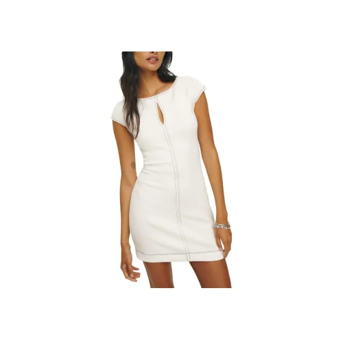 REFORMATION Carsyn KNIT Платье Короткое с короткими рукавами Женское Белое