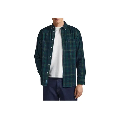 Pepe Jeans Зеленые Мужские Рубашки