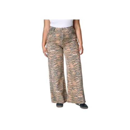 NASTY GAL Плюс Тигровый принт Джинсы из денима Джинсы Женские с животным принтом