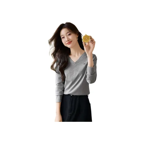 Mo Han Yi Mei T Рубашка Женская Серого цвета