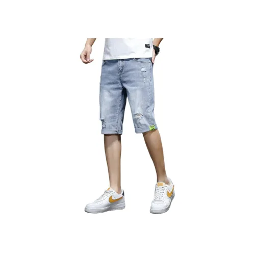 Tonlion Джинсовые шорты Мужские Светло-синие