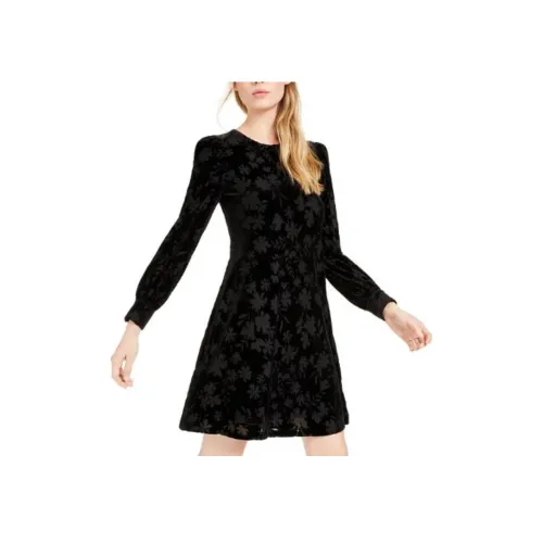 CALVIN KLEIN Длинное платье с длинными рукавами женское черное